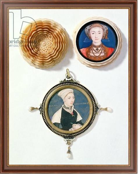 Постер Anne of Cleves, 1539 and Jane Small, formerly known as Mrs. Robert Pemberton, c.1540 с типом исполнения На холсте в раме в багетной раме 35-M719P-83