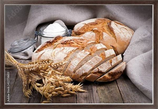 Постер Свежий хлеб 3 с типом исполнения На холсте в раме в багетной раме 221-02