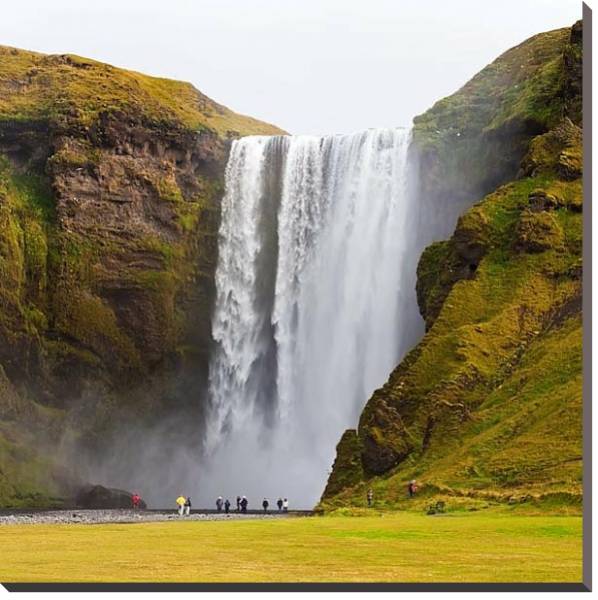 Постер Водопад  Скогафосс. Исландия 3 с типом исполнения На холсте без рамы