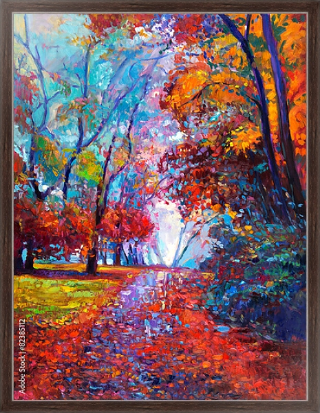 Постер Осенний пейзаж 3 с типом исполнения На холсте в раме в багетной раме 221-02