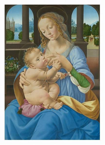 Постер Дева Мария с младенцем 11 с типом исполнения На холсте в раме в багетной раме 221-03