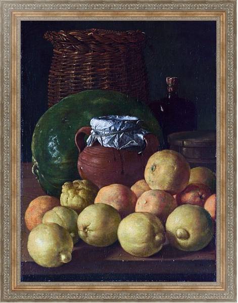 Постер Натюрморт с лемонами и апельсинами с типом исполнения На холсте в раме в багетной раме 484.M48.310