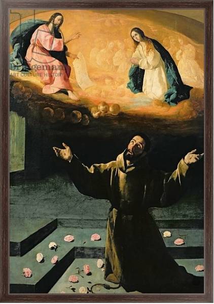 Постер St. Francis of Assisi, or The Miracle of the Roses, 1630 с типом исполнения На холсте в раме в багетной раме 221-02