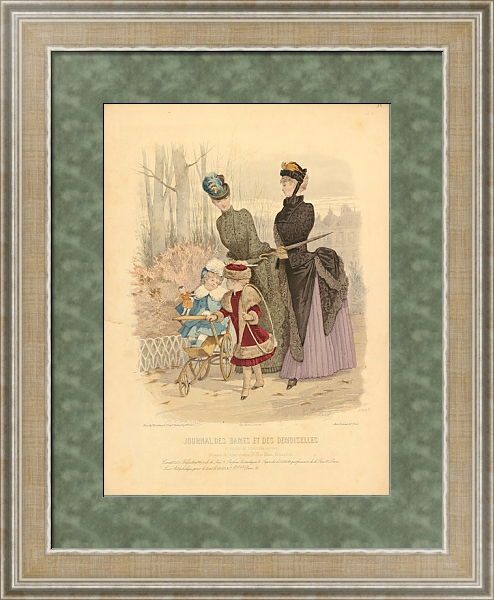 Постер Journal  Des Dames Et Des Demoiselles с типом исполнения Акварель в раме в багетной раме 485.M40.584