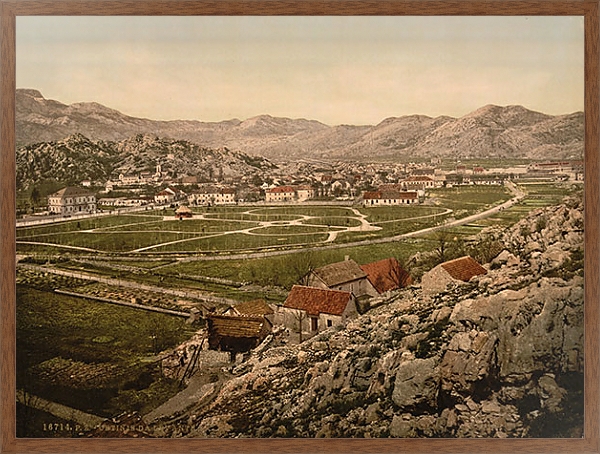 Постер Черногория. Цените, вид на город с типом исполнения На холсте в раме в багетной раме 1727.4310