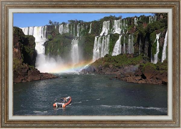 Постер Водопады Игуасу. Аргентина с типом исполнения На холсте в раме в багетной раме 595.M52.330