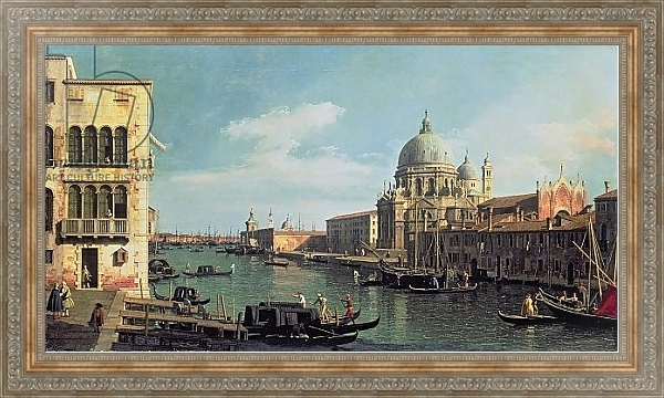 Постер View of the Grand Canal: Santa Maria della Salute, early 1730s с типом исполнения На холсте в раме в багетной раме 484.M48.310