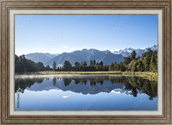 Постер Озере Мэтисон, Южный остров Новой Зеландии с типом исполнения На холсте в раме в багетной раме 595.M52.330