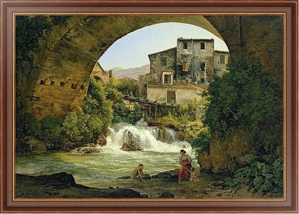 Постер Under the arch of a bridge in Italy, 1822 с типом исполнения На холсте в раме в багетной раме 35-M719P-83