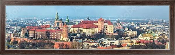 Постер Польша, Краков. Панорама Королевского замка с типом исполнения На холсте в раме в багетной раме 221-02