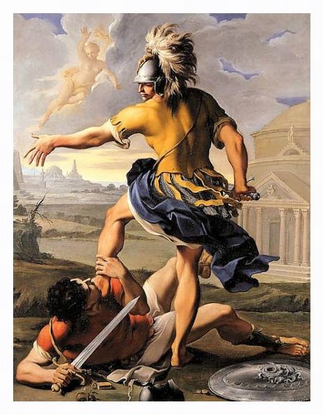 Постер Сраженение Энея и Турна с типом исполнения На холсте в раме в багетной раме 221-03