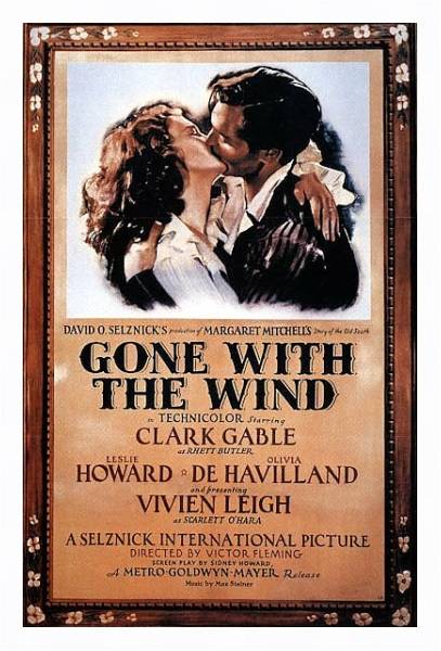 Постер Poster - Gone With The Wind с типом исполнения На холсте в раме в багетной раме 221-03