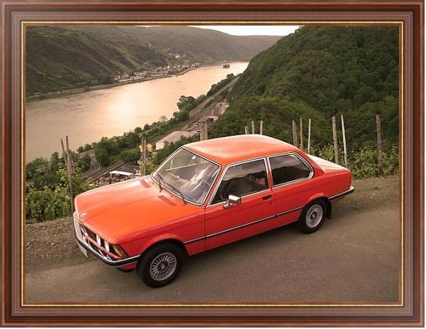 Постер BMW 320i Coupe (E21) '1975–77 с типом исполнения На холсте в раме в багетной раме 35-M719P-83