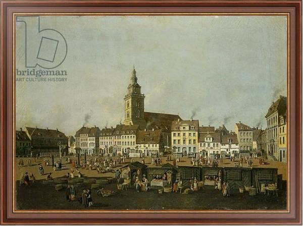 Постер View of the Neue Markt with St. Mary's Church, Berlin, c.1770 с типом исполнения На холсте в раме в багетной раме 35-M719P-83