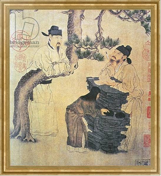 Постер An Ancient Chinese Poet, facsimile of original Chinese scroll с типом исполнения На холсте в раме в багетной раме NA033.1.051