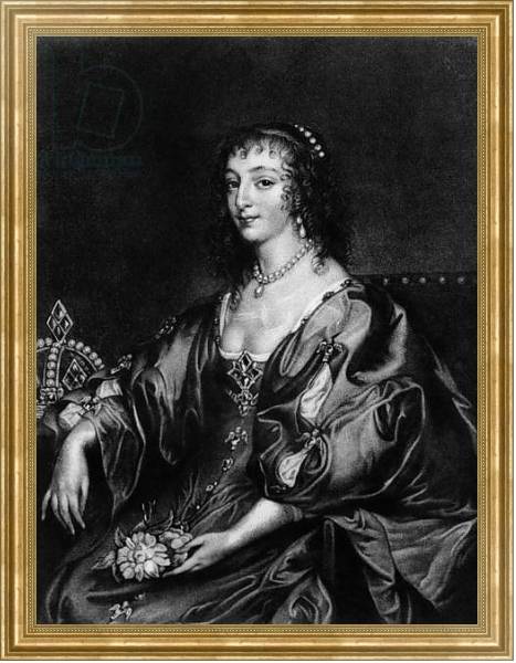 Постер Henrietta Maria, illustration from 'Portraits of Characters Illustrious in British History',] с типом исполнения На холсте в раме в багетной раме NA033.1.051