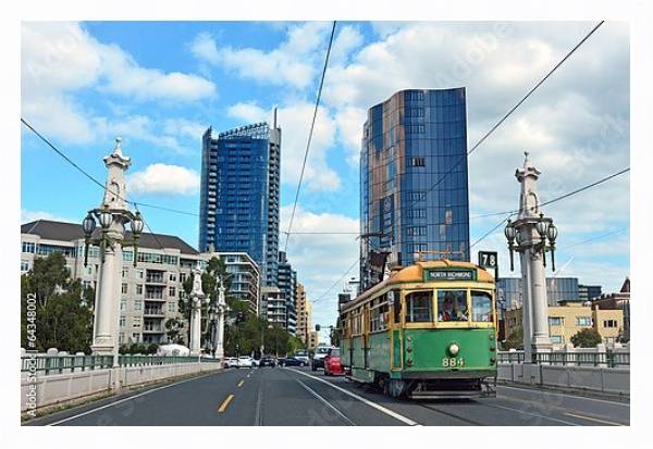 Постер Трамвай в Мельбурне, Австралия с типом исполнения На холсте в раме в багетной раме 221-03