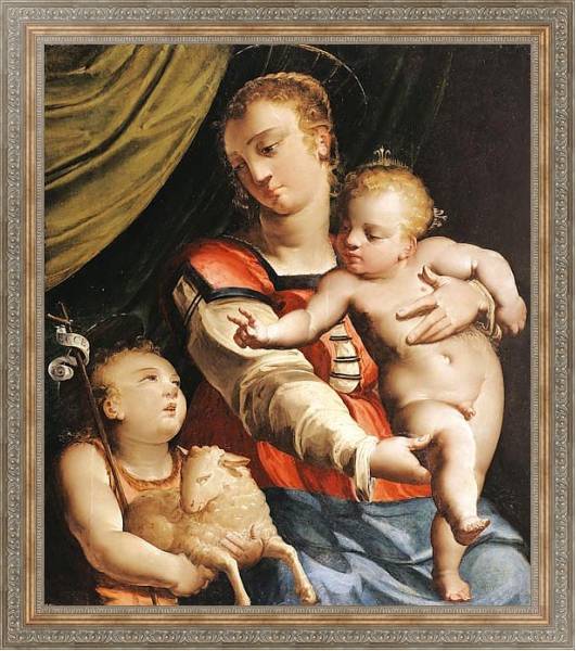 Постер Дева с младенцем и Иоанн Креститель с типом исполнения На холсте в раме в багетной раме 484.M48.310