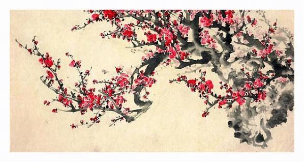Постер Живопись в китайском стиле 10 с типом исполнения На холсте в раме в багетной раме 221-03