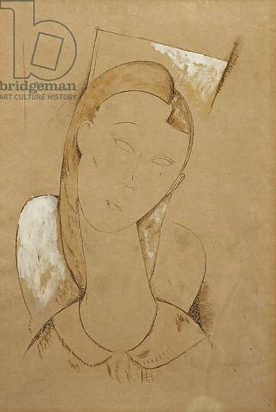 Постер Young Woman; Giovane Donna, c. 1917-1918 с типом исполнения На холсте без рамы