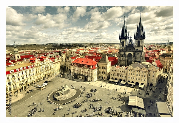 Постер Прага. Старый город с типом исполнения На холсте в раме в багетной раме 221-03