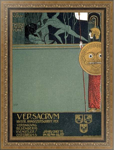 Постер Cover of 'Ver Sacrum', depicting Theseus and the Minotaur с типом исполнения На холсте в раме в багетной раме 486.M45.170