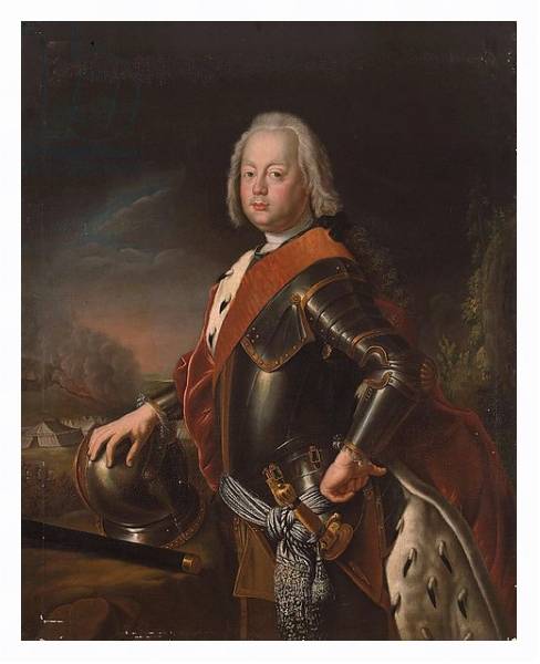 Постер Portrait of Christian August, Prince of Anhalt-Zerbst, 1725 с типом исполнения На холсте в раме в багетной раме 221-03