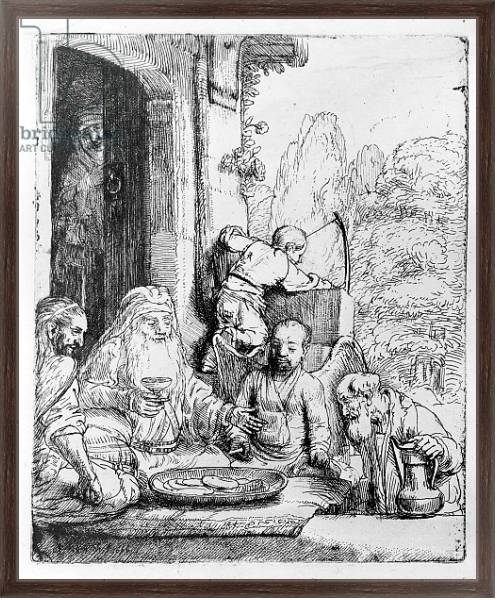 Постер Abraham entertaining the angels, 1656 с типом исполнения На холсте в раме в багетной раме 221-02