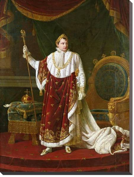 Постер Portrait of Napoleon in his Coronation Robes, 1811 с типом исполнения На холсте без рамы