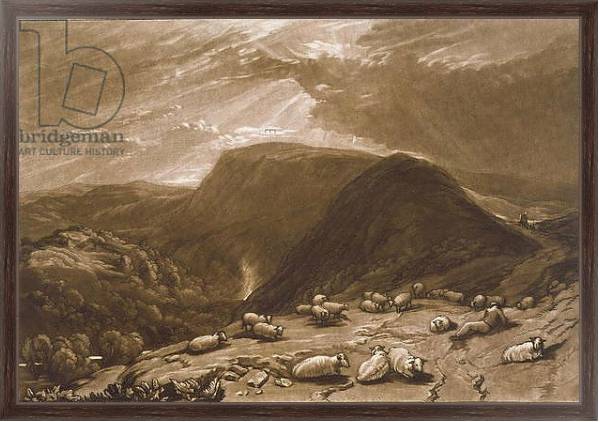 Постер F.25.I Hind Head Hill, from the 'Liber Studiorum', engraved by Robert Dunkarton, 1811 с типом исполнения На холсте в раме в багетной раме 221-02