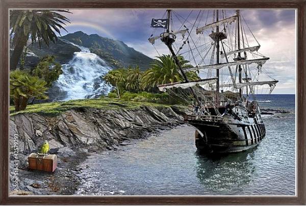 Постер В поисках пиратских сокровищ с типом исполнения На холсте в раме в багетной раме 221-02