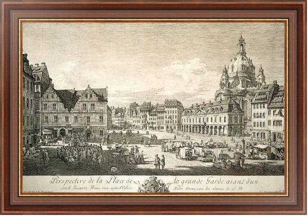 Постер Новый рынок в Дрездене с типом исполнения На холсте в раме в багетной раме 35-M719P-83