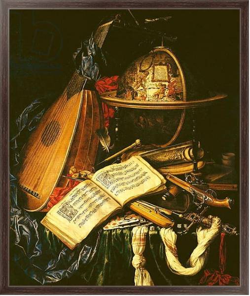 Постер Still Life with Musical Instruments с типом исполнения На холсте в раме в багетной раме 221-02