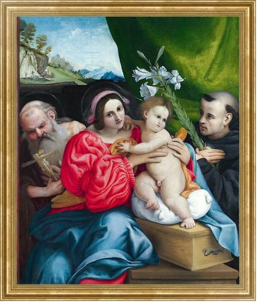 Постер Дева Мария с младенцем и Святыми 2 с типом исполнения На холсте в раме в багетной раме NA033.1.051