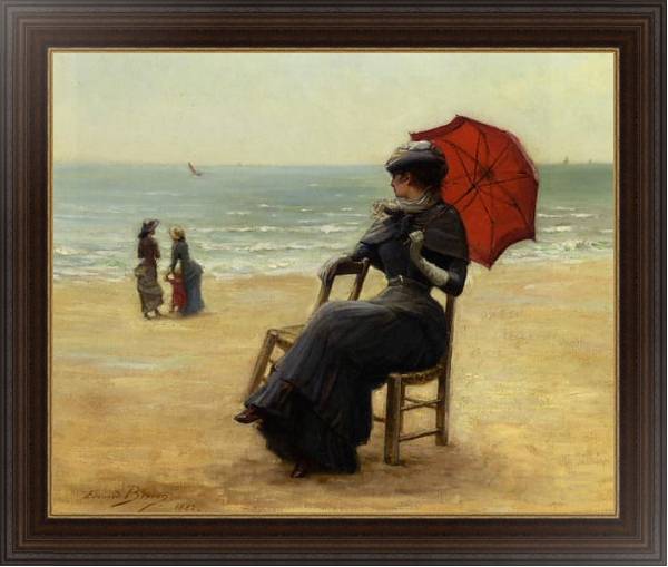 Постер Сидящая у моря с типом исполнения На холсте в раме в багетной раме 1.023.151
