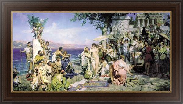 Постер Фрина на празднике Посейдона в Элевзине. 1889 с типом исполнения На холсте в раме в багетной раме 1.023.151