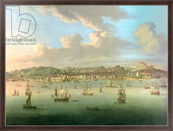 Постер The British Fleet Sailing into Lisbon Harbour, 1735 с типом исполнения На холсте в раме в багетной раме 221-02