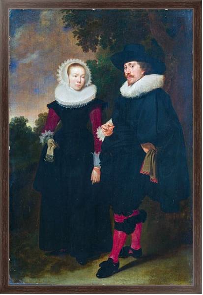 Постер Портрет мужчины и женщины с типом исполнения На холсте в раме в багетной раме 221-02