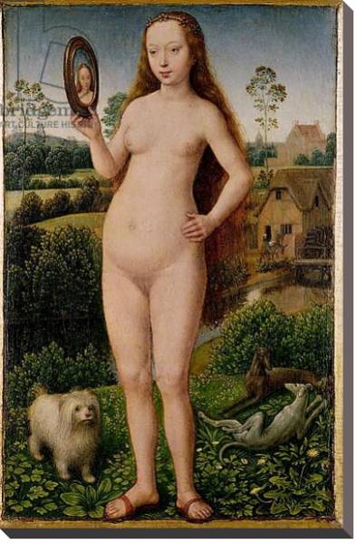 Постер Vanity, central panel from the Triptych of Earthly Vanity and Divine Salvation, c.1485 с типом исполнения На холсте без рамы