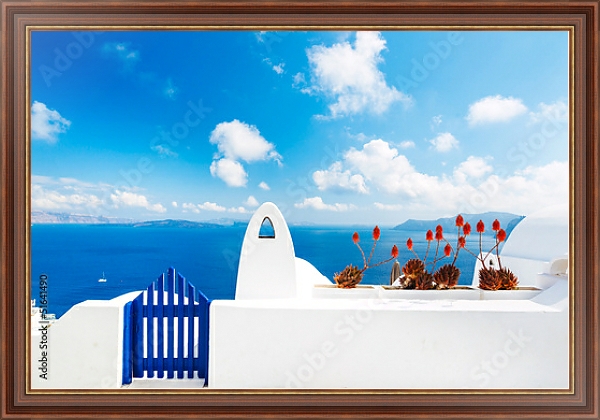 Постер Греция, Санторини 10 с типом исполнения На холсте в раме в багетной раме 35-M719P-83