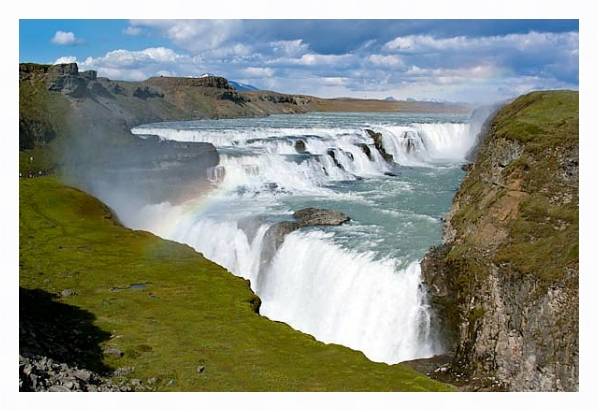 Постер Водопад Гюдльфосс. Исландия с типом исполнения На холсте в раме в багетной раме 221-03