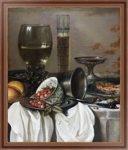 Постер Натюрморт с посудой для питья с типом исполнения На холсте в раме в багетной раме 35-M719P-83