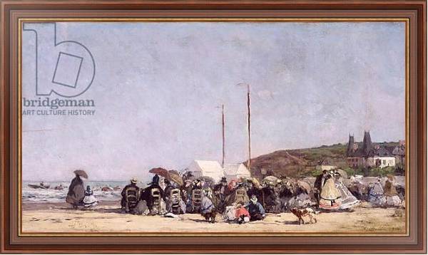 Постер The Beach at Trouville, 1864 с типом исполнения На холсте в раме в багетной раме 35-M719P-83