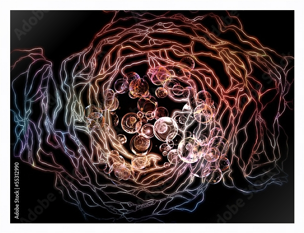 Постер Движение частиц с типом исполнения На холсте в раме в багетной раме 221-03