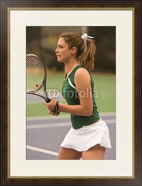 Постер Теннисистка на корте с типом исполнения Под стеклом в багетной раме 1.023.036