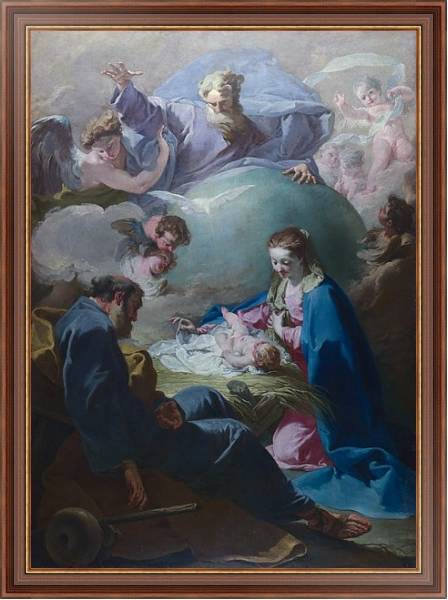 Постер Рождение с Богом-Отцом и Святым Духом с типом исполнения На холсте в раме в багетной раме 35-M719P-83