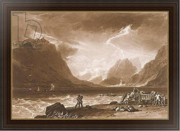 Постер F.15.I Lake of Thun, from the 'Liber Studiorum', engraved by Charles Turner, 1808 с типом исполнения На холсте в раме в багетной раме 1.023.151