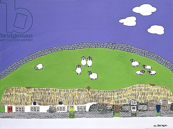 Постер Sheep and clouds с типом исполнения На холсте без рамы