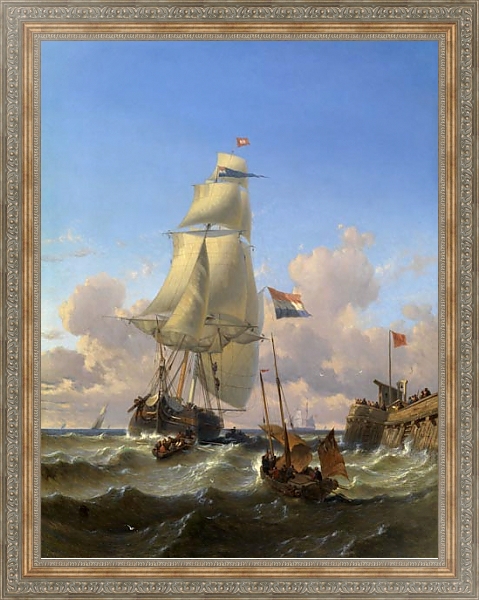 Постер Корабли у пирса с типом исполнения На холсте в раме в багетной раме 484.M48.310