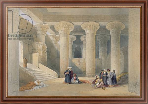 Постер Interior of the Temple at Esna, Upper Egypt, from 'Egypt and Nubia' с типом исполнения На холсте в раме в багетной раме 35-M719P-83